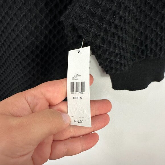 Lord And Taylor Sweater Top Women M Black Textured Knit Short Sleeve Minimalist - Picture 3 of 6